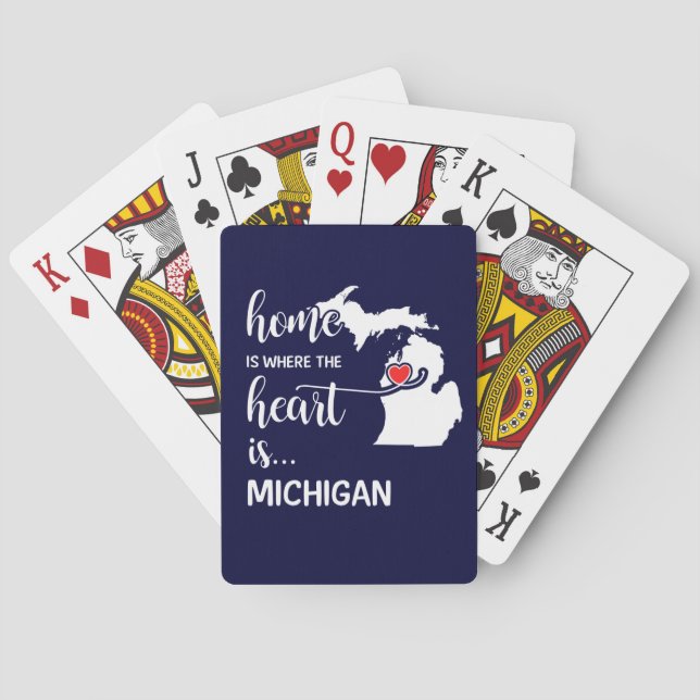 Michigan home is where the heart is playing cards (Back)