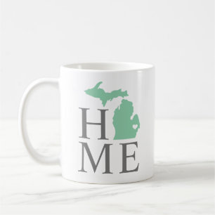 Michigan Home Mint Green State Heart Coffee Mug