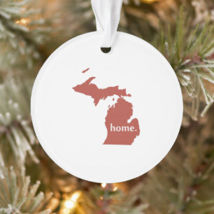 Michigan home silhouette state map ornament