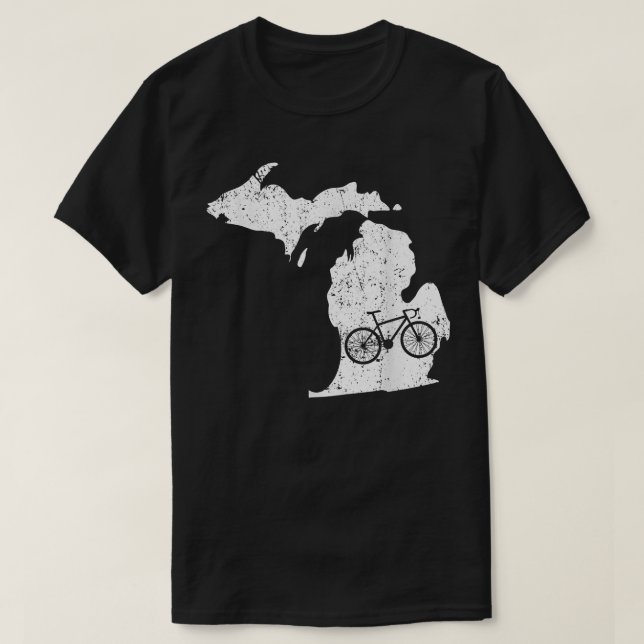 Michigan Home State Bike  Cycling & Triathlon Gift T-Shirt (Design Front)