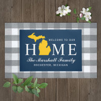 Michigan Home State Blue Maize Custom Welcome