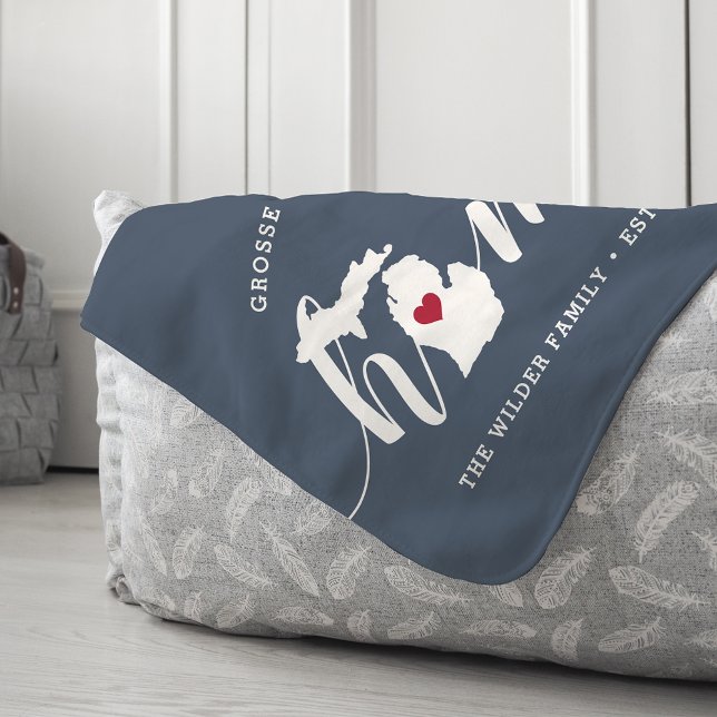 Michigan Home State Personalised Sherpa Blanket (Creator Uploaded)