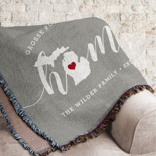 Michigan Home State Personalised Throw Blanket