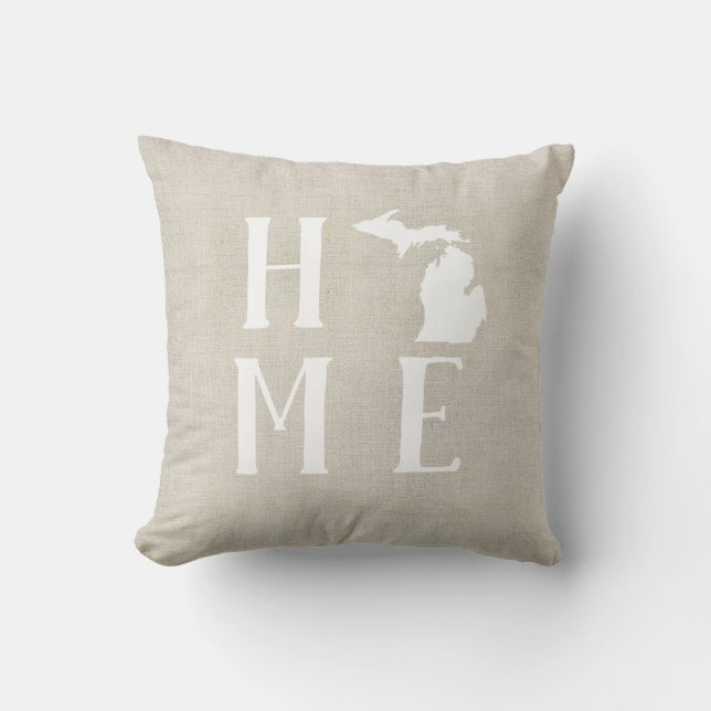 Michigan Home State Throw Pillow (Front)