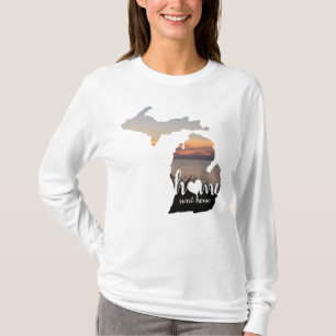 Michigan Home Sweet Home Typography With Heart T-Shirt