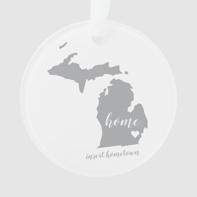 Michigan Hometown Personalised Ornament (Front)