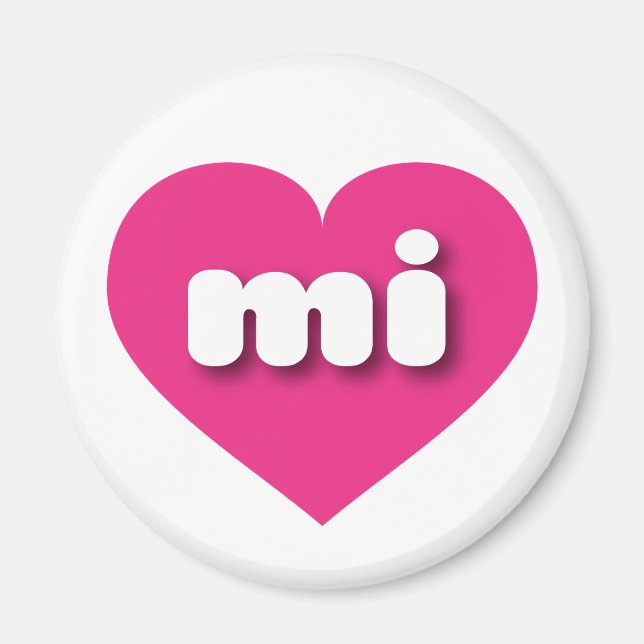 Michigan hot pink heart - I love mi Magnet (Front)