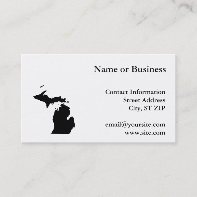 Michigan in Black and White Business Card (Front)