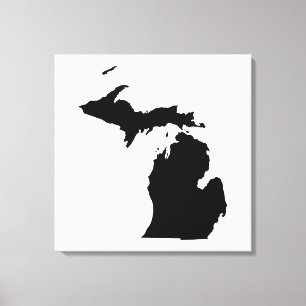Michigan in Black and White Canvas Print