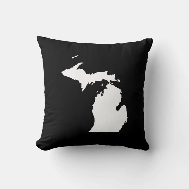Michigan in White and Black Cushion (Front)
