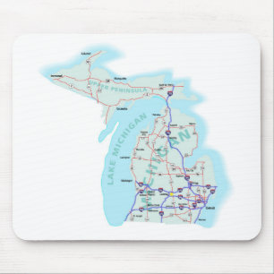 Michigan Interstate Map Mousepad