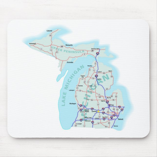 Michigan Interstate Map Mousepad (Front)