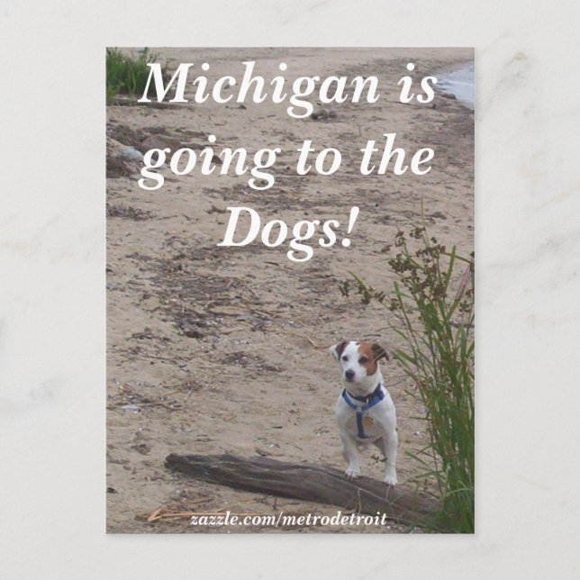 Michigan is going to the Dogs! Postcard (Front)