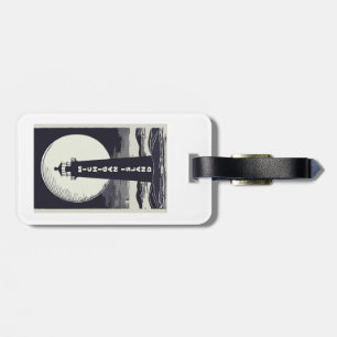 Michigan Island Lighthouse Moon Luggage Tag