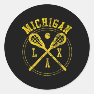 Michigan Lacrosse Lax Logo Classic Round Sticker