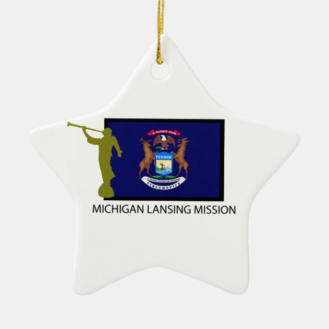 MICHIGAN LANSING MISSION LDS CTR CERAMIC TREE DECORATION (Front)