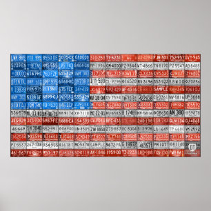 Michigan License Plate Flag Art Print Two