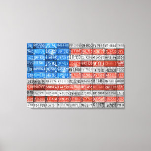 Michigan License Plate Flag of USA Wrapped Canvas