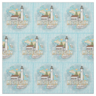 Michigan Lighthouse Fabric