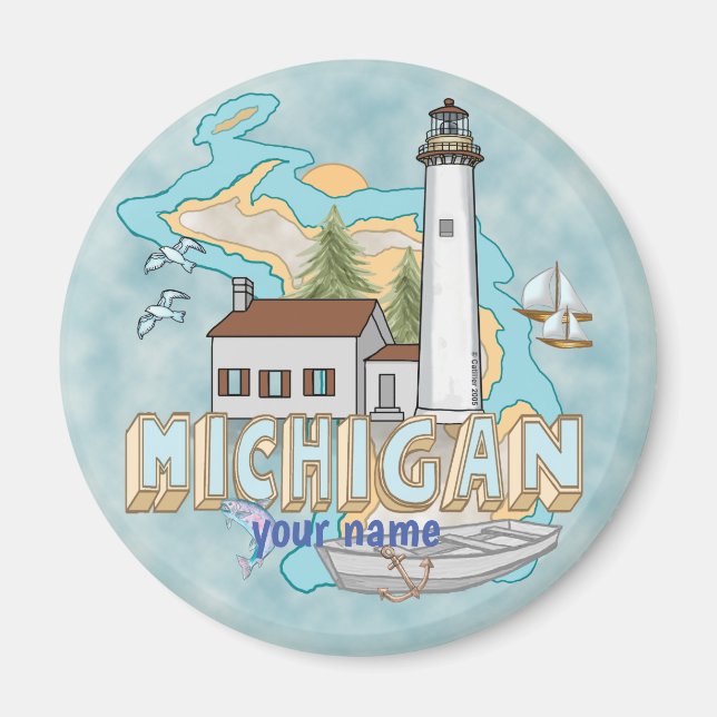 Michigan Lighthouse magnet  (Front)
