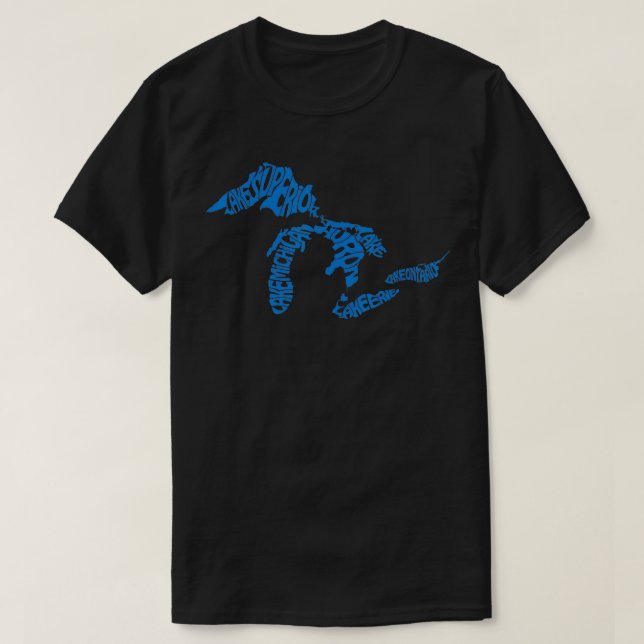 Michigan Love Great Lakes  T-Shirt (Design Front)