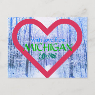 MICHIGAN LOVE HOLIDAY POSTCARD