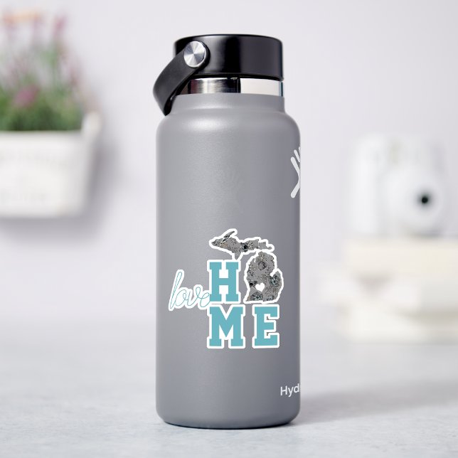Michigan Love Home Typography Heart (Michigan Love Home Typography Heart Sticker from the Michigander!)