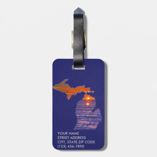 MICHIGAN LUGGAGE TAG (Back Vertical)