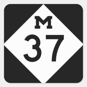 Michigan M-37 Square Sticker