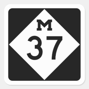 Michigan M-37 Square Sticker
