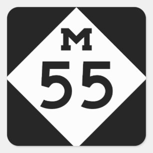 Michigan M-55 Square Sticker
