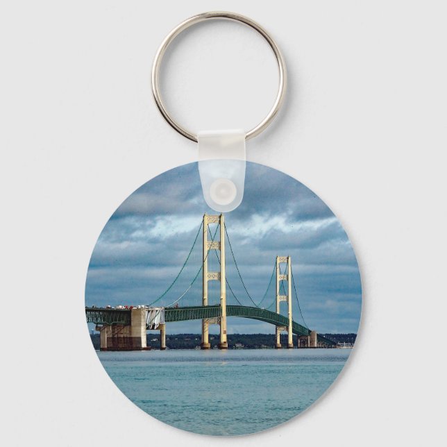Michigan Mackinac Bridge Photo Key Ring (Front)