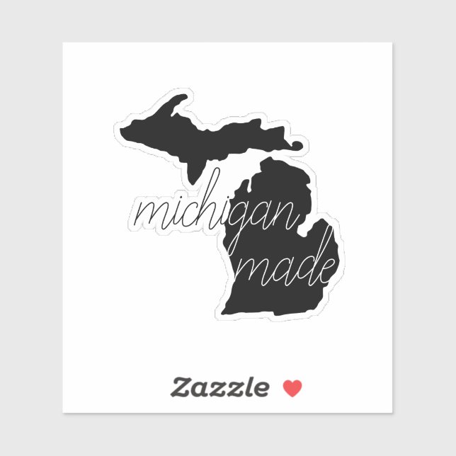 Michigan Made Black Silhouette State (Sheet)