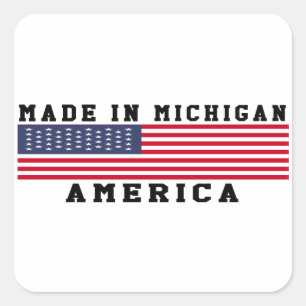 Michigan Made In Designs Square Sticker
