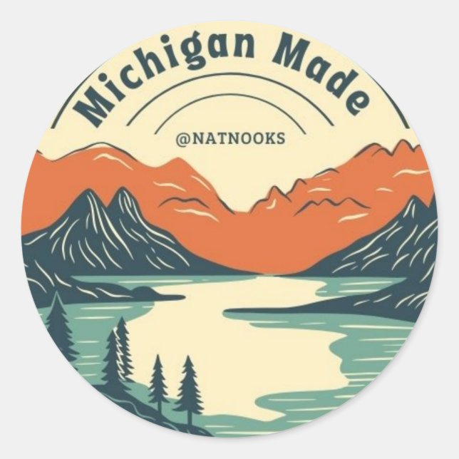 Michigan Made Nature Hiking Sticker (Front)