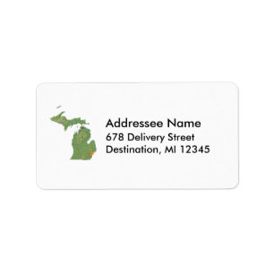 Michigan Map Address Label