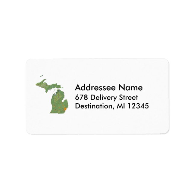 Michigan Map Address Label (Front)