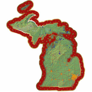 Michigan Map Christmas Ornament Cut Out