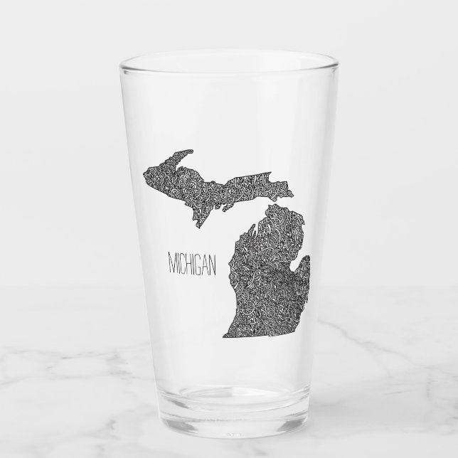 Michigan Map Glass (Front)