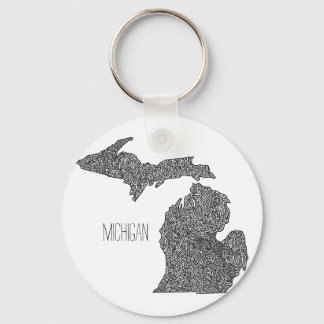 Michigan Map Key Ring