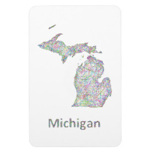 Michigan map magnet