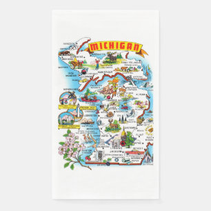 Michigan Map Napkin