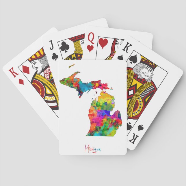 Michigan Map Playing Cards (Back)