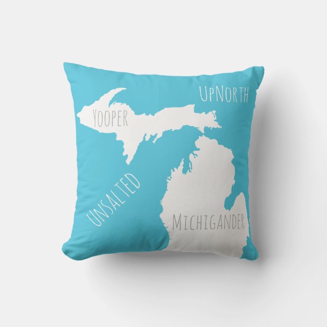 Michigan Map Yooper Unsalted Michigander Outdoor Cushion (Front)