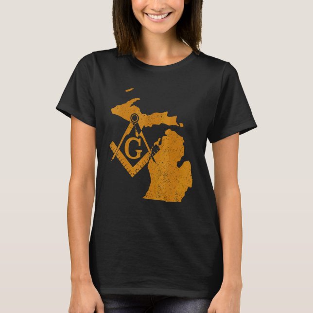 Michigan Masons Grand Lodge F&am Freemason Father' T-Shirt (Front)