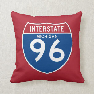 Michigan MI I-96 Interstate Highway Shield - Cushion