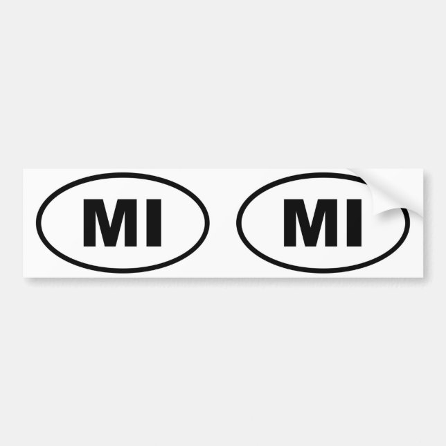 Michigan MI oval Bumper Sticker (Front)