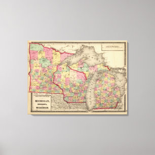 Michigan, Minnesota, and Wisconsin Canvas Print