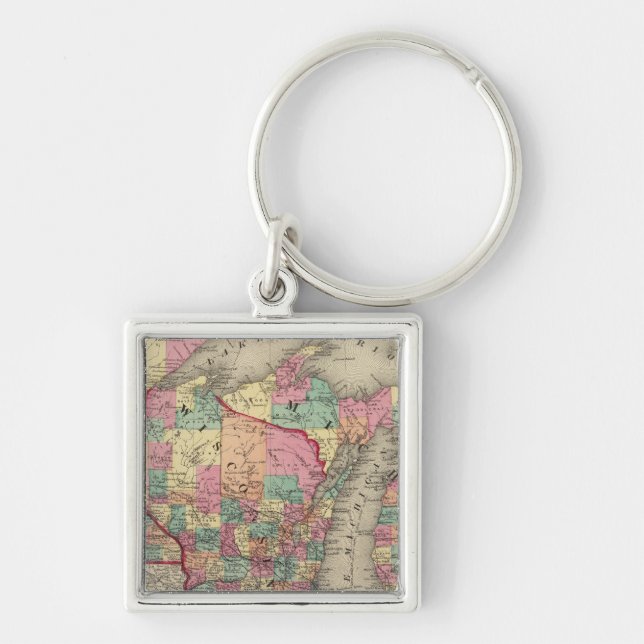 Michigan, Minnesota, and Wisconsin Key Ring (Front)