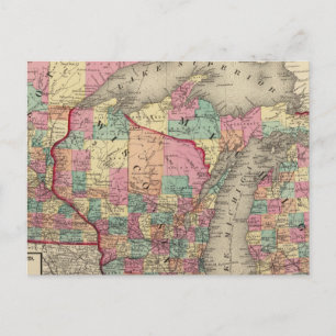 Michigan, Minnesota, and Wisconsin Postcard